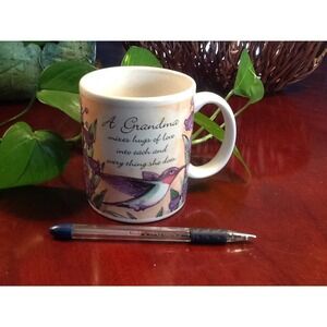 Vintage Grandma Gift Coffee Mug/Cup Humming Birds & Butterfly